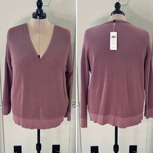 NWT Eileen Fisher mauve v-neck sweater - size 1X